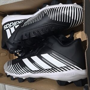Adidas Black and White Striped Cleats